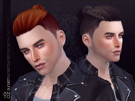 Bun Hair With Braided Side Found In Tsr Category Sims 4 Male