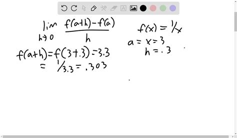 solved let f x 1 x compute the difference quotient for f x at x 3 with h 0 3