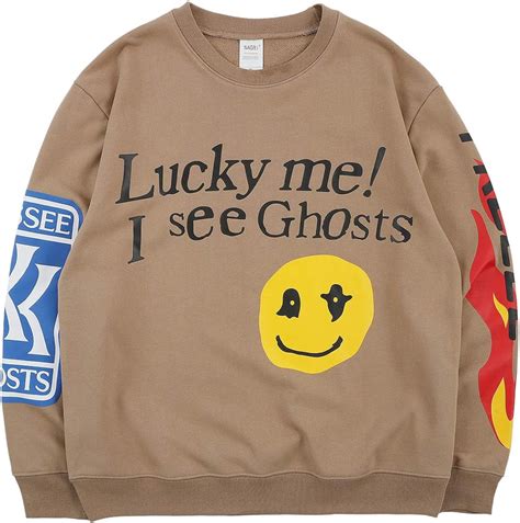 Kanye Lucky Me I See Ghosts Crewneck Sweatshirt Uk Clothing