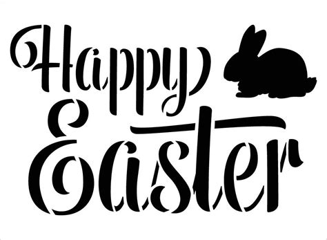 Happy Easter Stencil with Bunny by StudioR12 | DIY Christian Spring Ho
