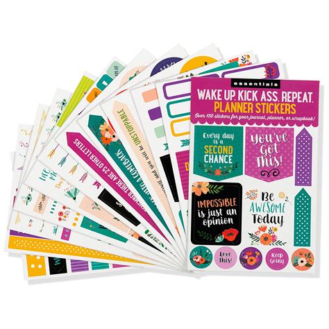 Wake Up Kick Ass Planner Stickers 12 Sheets
