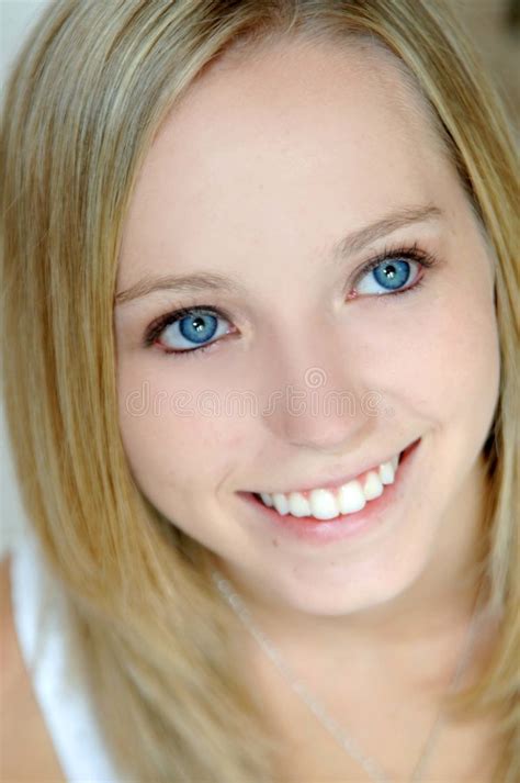 Beautiful Teen With Blue Eyes Stock Photo Image Of Bright Beauty