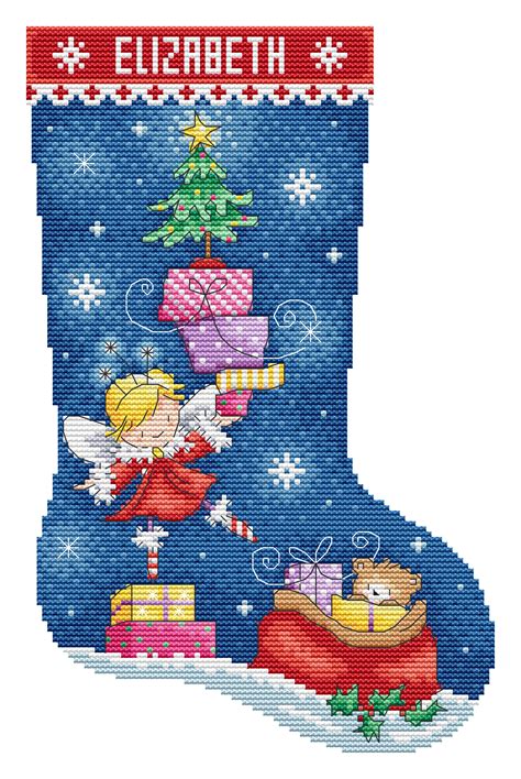 Cross Stitch Stocking Patterns Free Welcome Santa Stocking 04 With