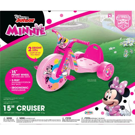 Disney Minnie Mouse 15 Inch Fly Wheels Cruiser Ride On Trike With Light