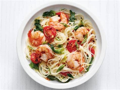 Need a visual of making the brown butter? Angel-Hair Pasta with Shrimp and Greens Recipe | Food ...