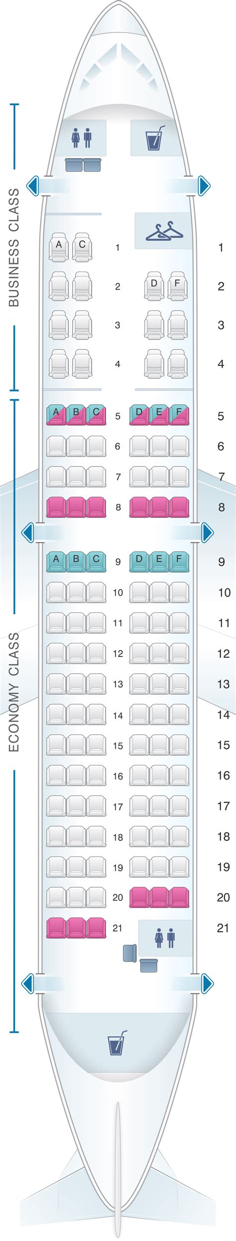 Seat Map Tarom Airbus A318 111 113pax