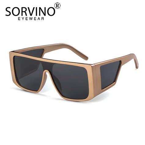Sorvino Retro Big Square Frame Mens Sunglasses Luxury Brand Designer