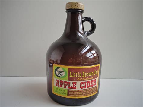 Vintage Lucky Leaf Old Fashion Apple Cider Brown Jug Little