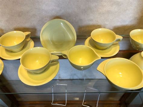 Vintage Boontonware Melamine Melmac Yellow Dish Piece Set Circa S EBay