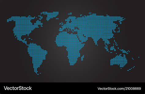 World Map Dots Royalty Free Vector Image Vectorstock