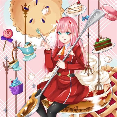 Zero Two In A Sweet Wonderland [fanart Speedpaint] Anime Amino