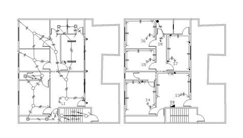 Electrical Layout Plan Of 2 Bhk House Project Dwg Cadbull