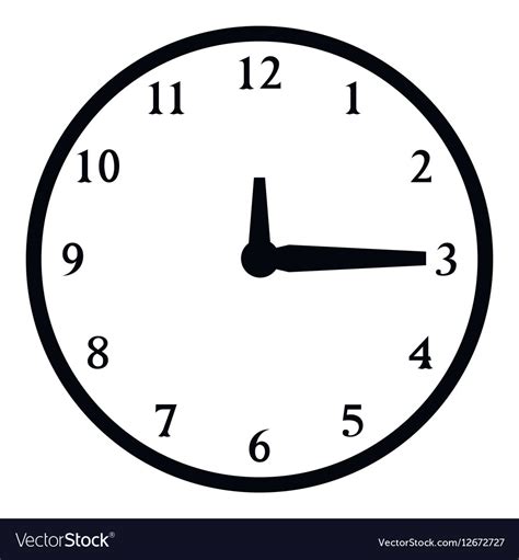 Round Wall Clock Icon Simple Style Royalty Free Vector Image