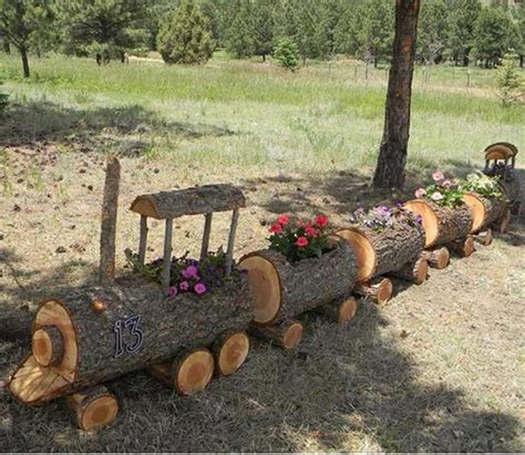Log Train Raised Garden Beds Diy Diy Raised Garden Diy Garden Decor