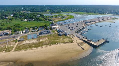 Wellfleet Cape Cod Harbor Aerial Stock Image Image Of View Point