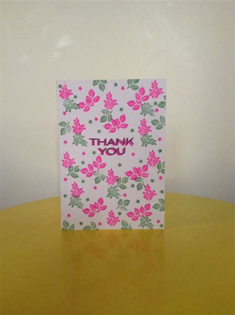 Neon Pink Thank You Card Thank You Cards Stationery Cards