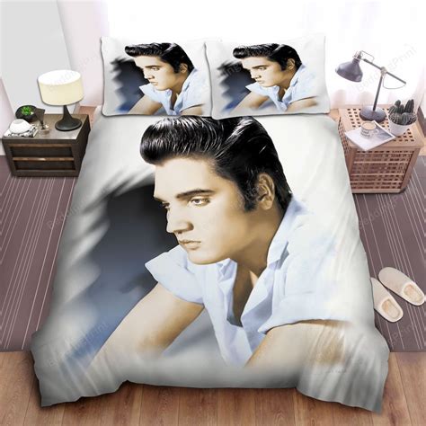 Elvis Presley With Green Eyes In Portrait Painting Bed Sheets Duvet Cover Bedding Sets