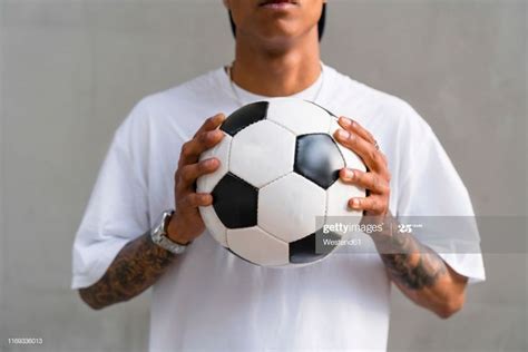 Young Mans Hands Holding Football Close Up Pose Reference Male