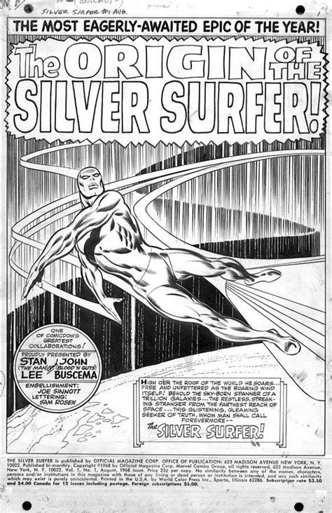 Silver Surfer 1 1968 Pencil And Ink Silver Surfer John Buscema