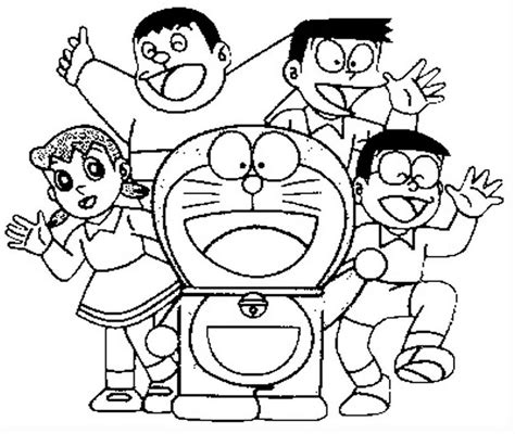 Gambar Sketsa Mewarnai Kartun Doraemon Imagesee
