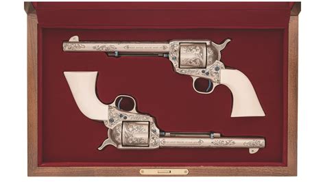 Consecutively Serialized Pair Of Engraved Colt Saa Revolvers Rock
