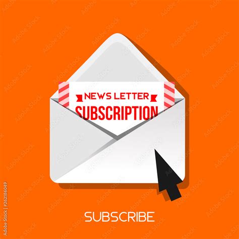 Subscribe Email Icon Newsletter Email Icon With Cursor In Yellow Square