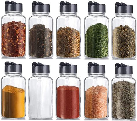 Glasshut® Spice Jar Glass Container For Storage Salt And Pepper Square Kitchen Storage Glass Jar