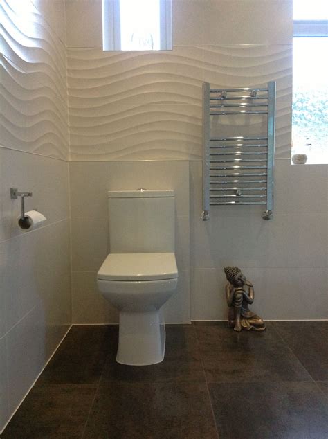 Fresh White Bathroom Tiles With Feature Wave Design Tiles By