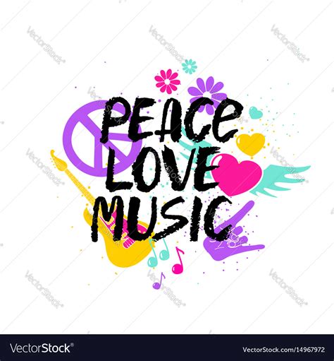 Peace Love Music Text Symbols