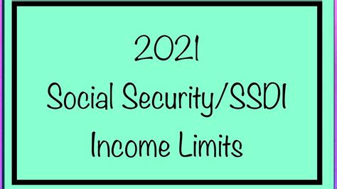 Social Security Earning Limit 2021 Supplemental Security Income For People With Disabilities