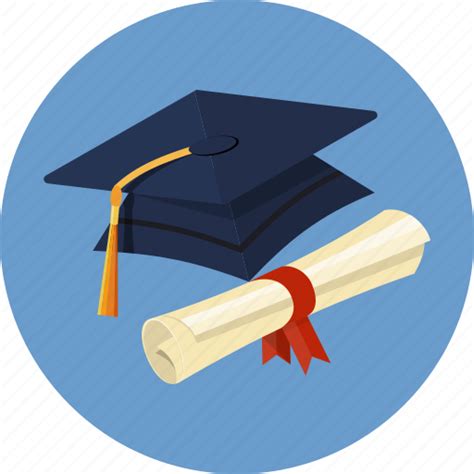 Bow Cap Diploma Graduate Hat Scroll University Icon