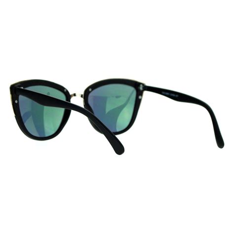 sa106 womens color mirror reflective lens oversize cat eye sunglasses ebay