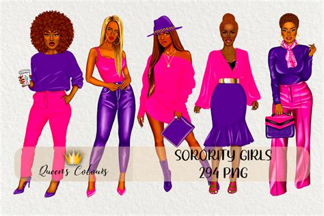 Sorority Girls Pink And Purple Graphic By Queen´s Colours · Creative