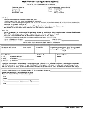 If you still have an unresolved complaint regarding the company's money transmission or currency exchange activity, please direct your complaint to the texas department of banking: Money Order Refund Request - Fill Online, Printable, Fillable, Blank | PDFfiller