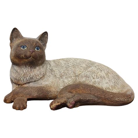 French Art Deco Ceramic Siamese Cat Sculpture At 1stdibs Art Deco Cat