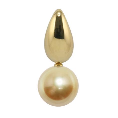 Ct Yellow Gold South Sea Golden Pearl Pendant Mm Franco