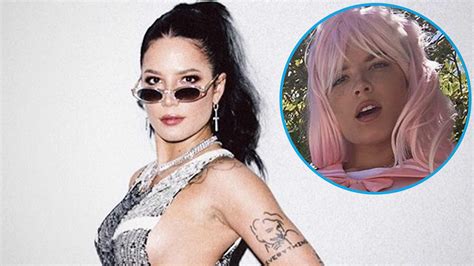 halsey flashes major underboob in naughty schoolgirl outfit and candy
