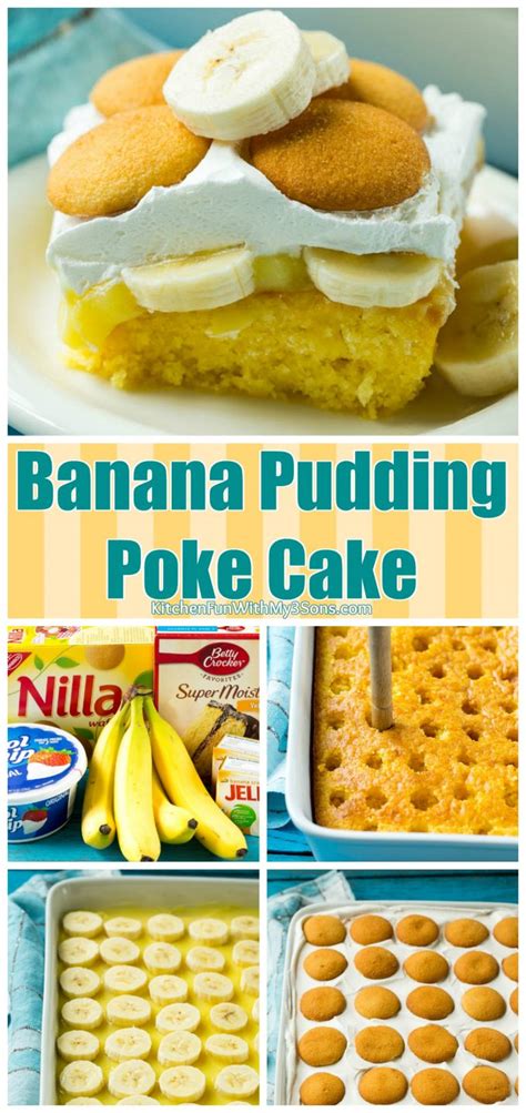 Vanilla pudding, chocolate pudding, rice pudding, you name it, i'll eat it. Banana Pudding Poke Cake - Kitchen Fun With My 3 Sons