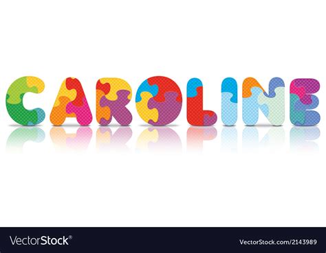 Caroline Written With Alphabet Puzzle Royalty Free Vector