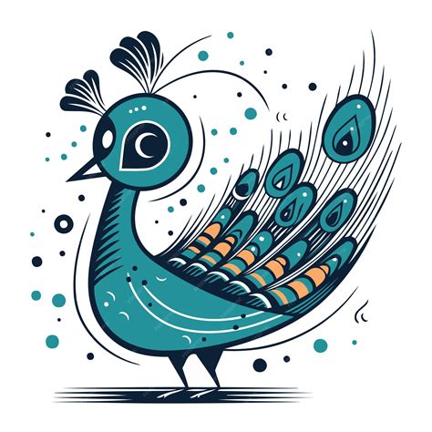 Premium Vector Peacock Hand Drawn Vector Illustration Isolated On