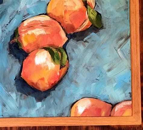 Original Acrylic Painting Of Peaches Measures 10x10 With Additional