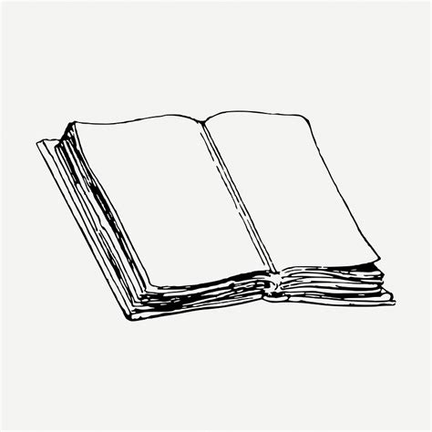 Open Book Drawing Vintage Stationery Free Psd Rawpixel