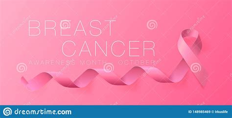 Brustkrebs Bewusstseins Kalligraphie Plakat Design Realistisches Rosa