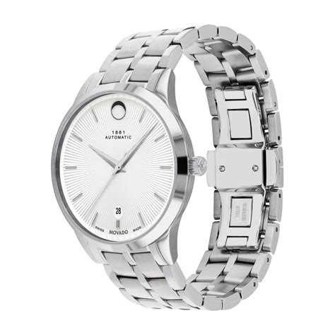 Movado | 1881 Automatic stainless steel watch and bracelet with white dial