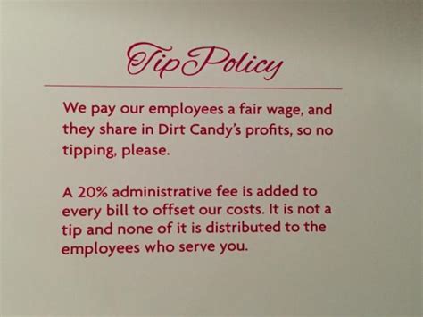No More Tipping At Dirt Candy