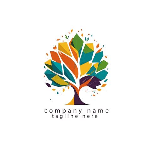 Premium Vector Tree Logo Design With Colorful Pieces