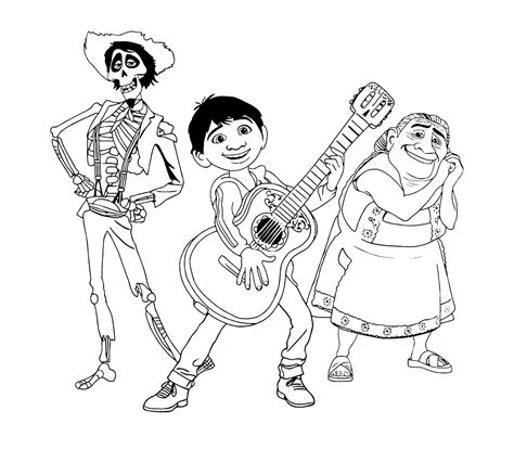 Coco Guitar Coloring Pages
