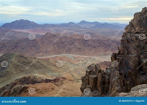 Egypt Rocky Wilderness Of Sinai Mountains Stock Image Image Of Haze