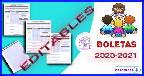 Boletas De Evaluacion Totalmente Editables 2020 2021 Todos Los Grados