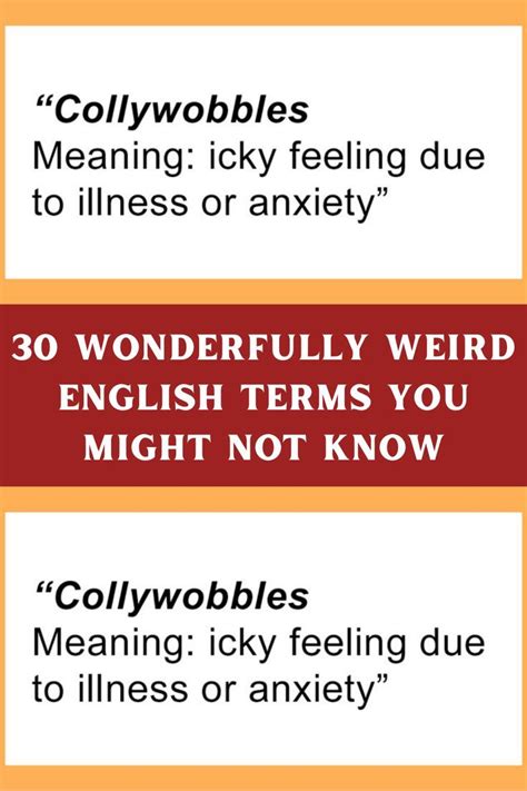 30 Wonderfully Weird English Terms You Might Not Know Artofit